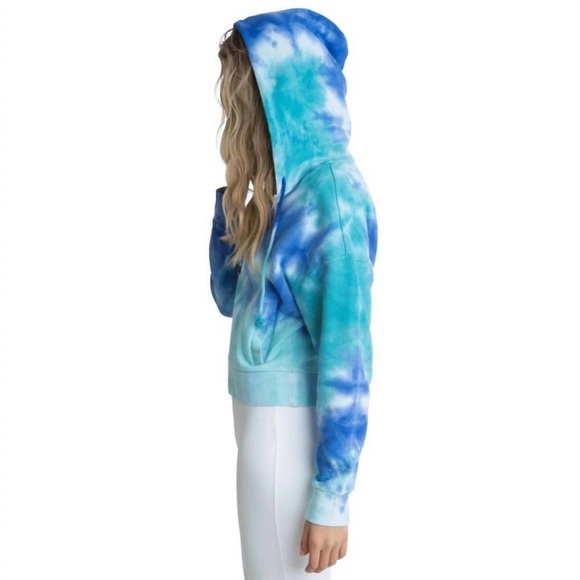 NEW 525 AMERICA tie dye zip hoodie baja blue multi - Picture 2 of 10